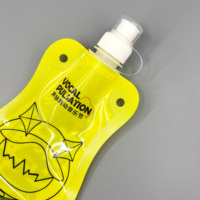 Pochette à bec verseur debout réutilisable de qualité alimentaire avec impression personnalisée en gravure, thermoscellable pour boissons, jus, lait, liquides, matériau PET/PA/AL/CPP