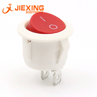 Interrupteur à bascule rond de 20 mm KCD1 6A 250V/10A 125V 2 broches Noir/Rouge/Blanc ON-OFF 2 pôles Petits interrupteurs