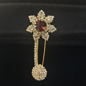 Bros Pin Pengaman Xulin Vintage Royal Blue Sapphire Sunflower Full Crystal <span class=keywords><strong>Rhinestone</strong></span> Applique untuk Gaun Pernikahan & Gaun Malam - Product Image 5