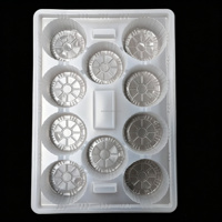 Barquettes à dessert transparentes en PP avec couvercles hermétiques, boîtes d'emballage jetables en plastique pour gâteaux de lune, macarons et muffins pour boulangerie