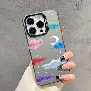 เคสโทรศัพท์มือถือ TPU ลายการ์ตูน<span class=keywords><strong>เมฆ</strong></span>ดวงจันทร์แบบอิเล็กโทรเพลทเคสมือถือสำหรับ iPhone x XR XS 11 12 13 14 15 16 Pro 17 - Product Image 2