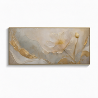 Peinture à l'huile abstraite de fleurs blanches sur toile, affiches de fleurs de luxe, art floral mural fait main, décoration intérieure pour salon
