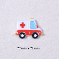 Gran oferta, herramienta de tráfico, tema, camión de bomberos, excavadora, ambulancia, grúa, diseño, Parte posterior plana, cabujones de resina