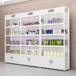 k Wholesale Gold & <b>White</b> Rectangular Multi-layer Beauty Salon Nail <b>Storage</b> Display Rack & Skincare Cosmetic <b>Cabinet</b> - Product Image 1
