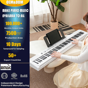 Piano numérique 88 touches, <span class=keywords><strong>clavier</strong></span> électronique avec microphone, fonction d'enseignement, 200 tons et rythmes pour débutants - Product Image 1
