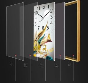 Fashioncasual Art Moderne Design Horloge Murale Cristal Porcelaine Peinture Salon Entrée Canapé Fond Quartz Aiguille - Product Image 6