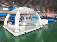 Plateforme d'île flottante gonflable, bar, dock flottant gonflable, pour jeux d'eau, pub flottant avec tente pour adultes