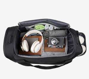 Bolsa de lona de gran capacidad con logotipo personalizado, cierre de cremallera, Oxford impermeable para zapatos, espacio, deportes, gimnasio, uso de viaje para hombres y mujeres - Product Image 4