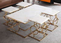 Ensemble de table d'intérieur design ensemble de table basse à usage domestique meubles en acier inoxydable