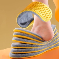 Semelles intérieures confortables et respirantes en laine et PU, personnalisables pour chaussures décontractées, gris/beige