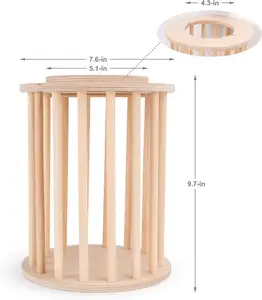 Hay Feeder Less Wasted Wooden Food Feeding Rack for Rabbit Guinea Pig Chinchilla - Standing Pet-self Feeding Hay Manage