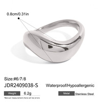 Cincin jari berlapis emas, set cincin Stainless steel 2025 desain sederhana bentuk daun geometris