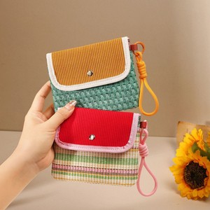 Color Blocked Striped Fabric Menstrual Pouch With Rope Handle For Students Going Out - Product Image 3