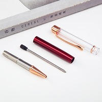 Stylo à bille flottant DIY, corps creux en métal avec paillettes, sable et décoration florale, stylo créatif pour promotions et cadeaux