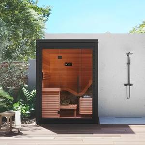 Moderne Indoor-Sauna für 2 Personen, umweltfreundlich, für gewerbliche Nutzung, Großhandel, Massivholz, traditioneller Saunaraum, anpassbare Größe, mit Ofen - Product Image 6
