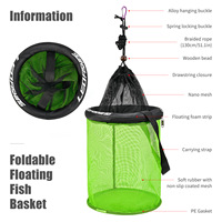 Panier de pêche flottant OEM, pliable et portable, pour le stockage des poissons vivants, avec filet résistant à l'usure