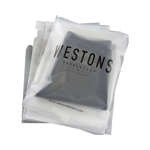 In Stock borsa con cerniera In plastica smerigliata PE resistente abiti da abbigliamento confezione per indumenti di viaggio e deposito di spedizione aziendale - Product Image 4
