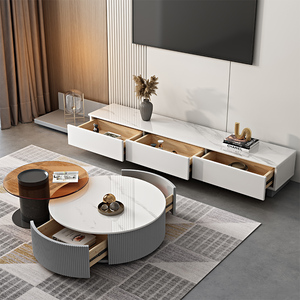 Mueble de TV de Lujo Nórdico, Mueble de TV <span class=keywords><strong>Extensible</strong></span> y Ampliable, Mueble de TV Moderno y Sencillo de Madera Maciza <span class=keywords><strong>Extensible</strong></span> - Product Image 1