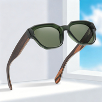 Lunettes de soleil polarisées en bois naturel, branches en chêne, zèbre, noyer, verres TAC, charnière à ressort, vente en gros, fournisseur OEM personnalisé