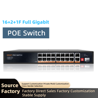 Switch PoE Gigabit 16 ports avec Watchdog, extension VLAN250M, boîtier en acier mat, Plug and Play, sans configuration