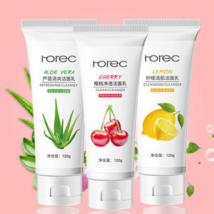 OEM ROREC Priavte Label Korea Perawatan Jerawat Aloe Vera Cherry Lemon Pembersih Pelembab Wajah Cuci Perawatan Kulit Pembersih Wajah - Product Image 1