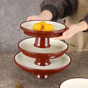 Xiangyuan <b>melamine</b> <b>plates</b>, imitation porcelain plastic stemmed <b>plates</b>, flat <b>plates</b>, commercial restaurant and hotel fruit - Product Image 3