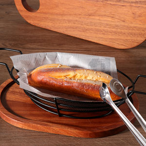 XINGPAI — panier à pain de frites en acier inoxydable, de forme ovale, avec poignée, noir, service de restaurant - Product Image 1