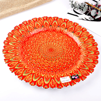 Assiettes de présentation en verre doré de luxe de 13 pouces, sans BPA, durables, pour décorations de mariage et fêtes, vente en gros