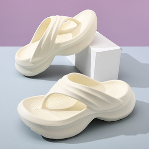 Sandalias de EVA para Mujer, con Plataforma, Antideslizantes, para Exteriores, en Blanco, Negro y Gris Cemento - Product Image 1