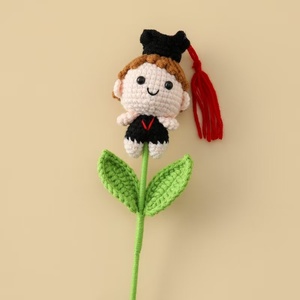 Llavero de rama de <span class=keywords><strong>flores</strong></span> de algodón hecho a mano-Serie de muñecas de graduación del padre fallecido Celebrar la escuela secundaria Navidad Año Nuevo - Product Image 2