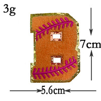 En gros, patchs lettres thermocollants brodés, à paillettes, en chenille et en PVC pour équipes de baseball et softball, pour chapeaux et vêtements