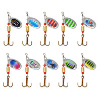 Boîtes de spinnerbait multicolores, accessoires d'appâts, cuillère de 3.5g, leurre métallique, kit d'appâts de pêche, 10 pièces