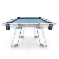 Tables de billard modernes personnalisables de haute qualité en verre transparent, acier inoxydable, cristal et acrylique, 7, 8 et 9 pieds, style américain