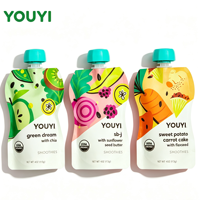 Sachet souple personnalisé imprimé finition mate avec bec verseur, qualité alimentaire, forme spéciale, sachet d'emballage stand-up pour jus, gelée, boissons liquides 100ml