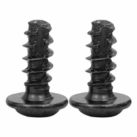 100 pièces/sac Vis autotaraudeuses à tête cylindrique Phillips en acier inoxydable 304, plaqué zinc noir, avec queue coupée et collier de fixation M1.7-M5
