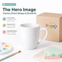 Lot de tasses en céramique à personnaliser par sublimation, vierges, pour café, sans BPA, anti-fuite, compatibles lave-vaisselle, avec pinceaux, pour enfants