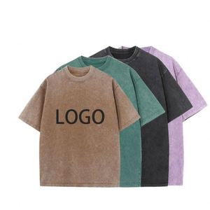 250gsm <b>Drop</b> Shoulder Heavyweight T-shirt Blank Heavy Cotton Streetwear Boxy Ographic Oversized Mens Custom <b>Acid</b> Wash T Shirt - Product Image 6