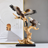 Sculpture artistique en résine époxy d'aigle chauve américain transfrontalier, ailes épanouies, style Dapeng, ornement haut de gamme pour bureau et hôtel