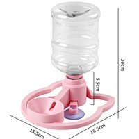 Fontaine à eau automatique pour animaux de compagnie sans électricité, anti-renversement, avec base à ventouses, bol à eau à remplissage automatique