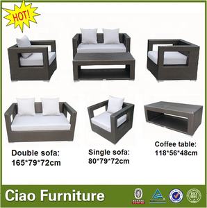 Foshan Handgemaakte Tuinmeubelen Sofa Set Met Kussen Buiten Recreatiegebied Sofa Module Pe Rotan Sofa Tuin Lounge Set 2 + 1 + 1 - Product Image 3