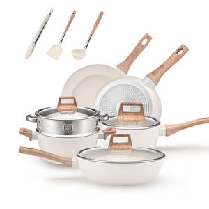 Ensemble de Casseroles et Poêles de Cuisine Antiadhésives en Aluminium Moulé, Batterie de Cuisine Aspect Granit avec Fond à <span class=keywords><strong>Induction</strong></span> - Product Image 5