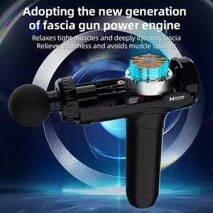 Pistola de masaje de tejido profundo recargable al por mayor masajeador corporal de nuevo diseño pantalla LCD 6 cabezales de masaje control de velocidad miofascial - Product Image 3