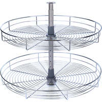 Panier rotatif à grande capacité pour armoire de cuisine, organisateur d'angle moderne multifonction à deux niveaux