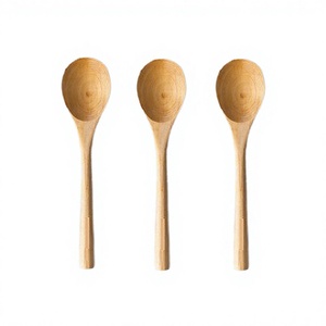 Ensemble de couverts en bois au design simple, faits à la main, forme et taille personnalisées, pour la maison et les restaurants. - Product Image 1