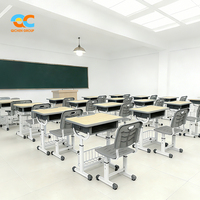 Ensemble bureau et chaise ergonomiques réglables en hauteur, fabrication directe usine, solutions de mobilier de classe robuste pour projets OEM/ODM