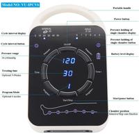 Masseur de jambes à compression d'air portable VU à 6 chambres, haute qualité, utilisation domestique, fonctionnement facile, bottes de drainage lymphatique pour la récupération
