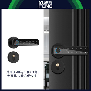 Yuefeng Maishi <b>Smart</b> Door <b>Lock</b> Fingerprint Password Unlock Indoor <b>Lock</b> DF20 Model Black Finish - Product Image 2