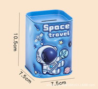 Tirelire gonflable rectangulaire en fer blanc pour enfants, design britannique, mignonne et tendance pour filles et garçons, finition brillante, capacité 70g, cadeau haut de gamme