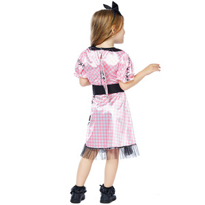 Costume d'Halloween XJHalloween avec imprimé crâne, poupée fantôme <span class=keywords><strong>mécanique</strong></span> rose à pois pour enfants - Product Image 5