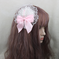 DREAM FASHION Mode Lolita, Épingles à Cheveux Élégantes Personnalisées en Dentelle et Satin, Style Anime, Bandeaux Lolita pour Cosplay, Accessoires Capillaires